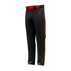 Custom Black Red Pinestripe Stretch Practice Loose-fit Baseball Pants