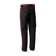 Custom Black Red Pinestripe Stretch Practice Loose-fit Baseball Pants