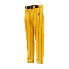Custom Yellow Black Pinestripe Stretch Practice Loose-fit Baseball Pants