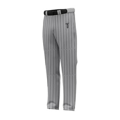 Custom Dark Grey Black Pinestripe Stretch Practice Loose-fit Baseball Pants