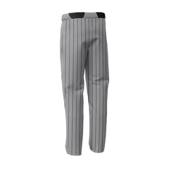Custom Dark Grey Black Pinestripe Stretch Practice Loose-fit Baseball Pants