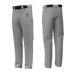 Custom Dark Grey Black Pinestripe Stretch Practice Loose-fit Baseball Pants