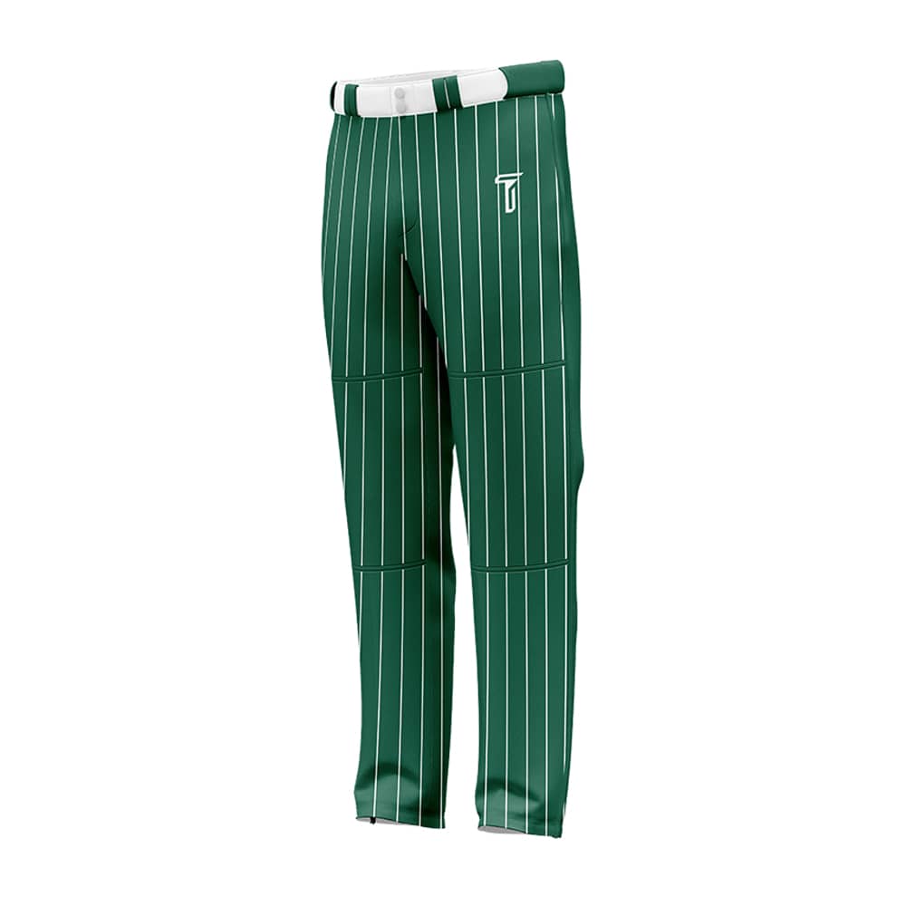 Custom Green White Pinestripe Stretch Practice Loose-fit Baseball Pants