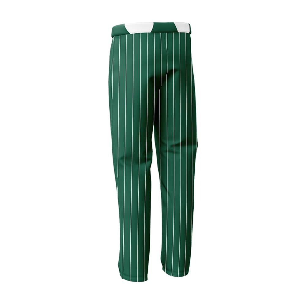 Custom Green White Pinestripe Stretch Practice Loose-fit Baseball Pants