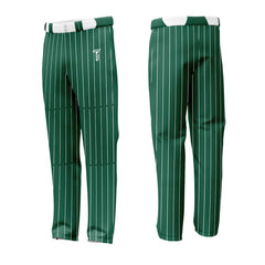 Custom Green White Pinestripe Stretch Practice Loose-fit Baseball Pants