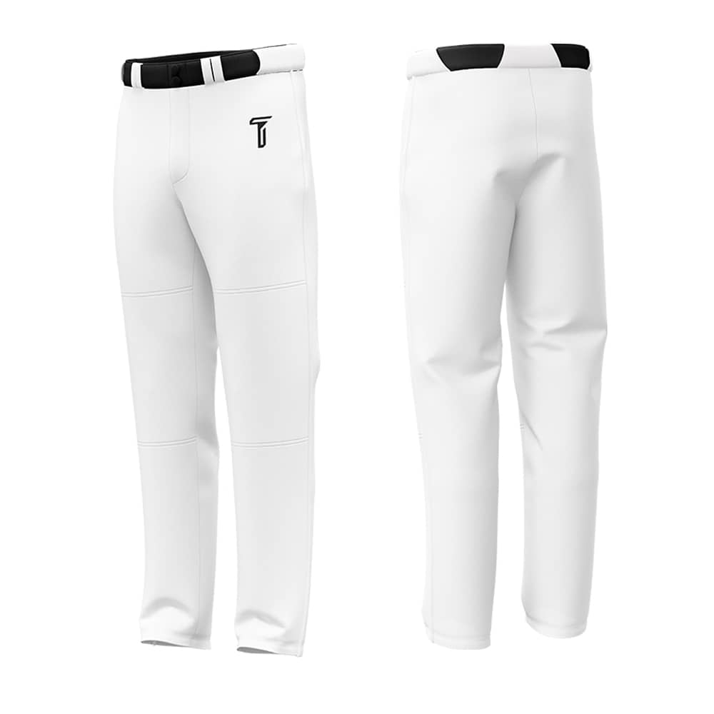 Custom Pure White Stretch Practice Loose-fit Baseball Pants