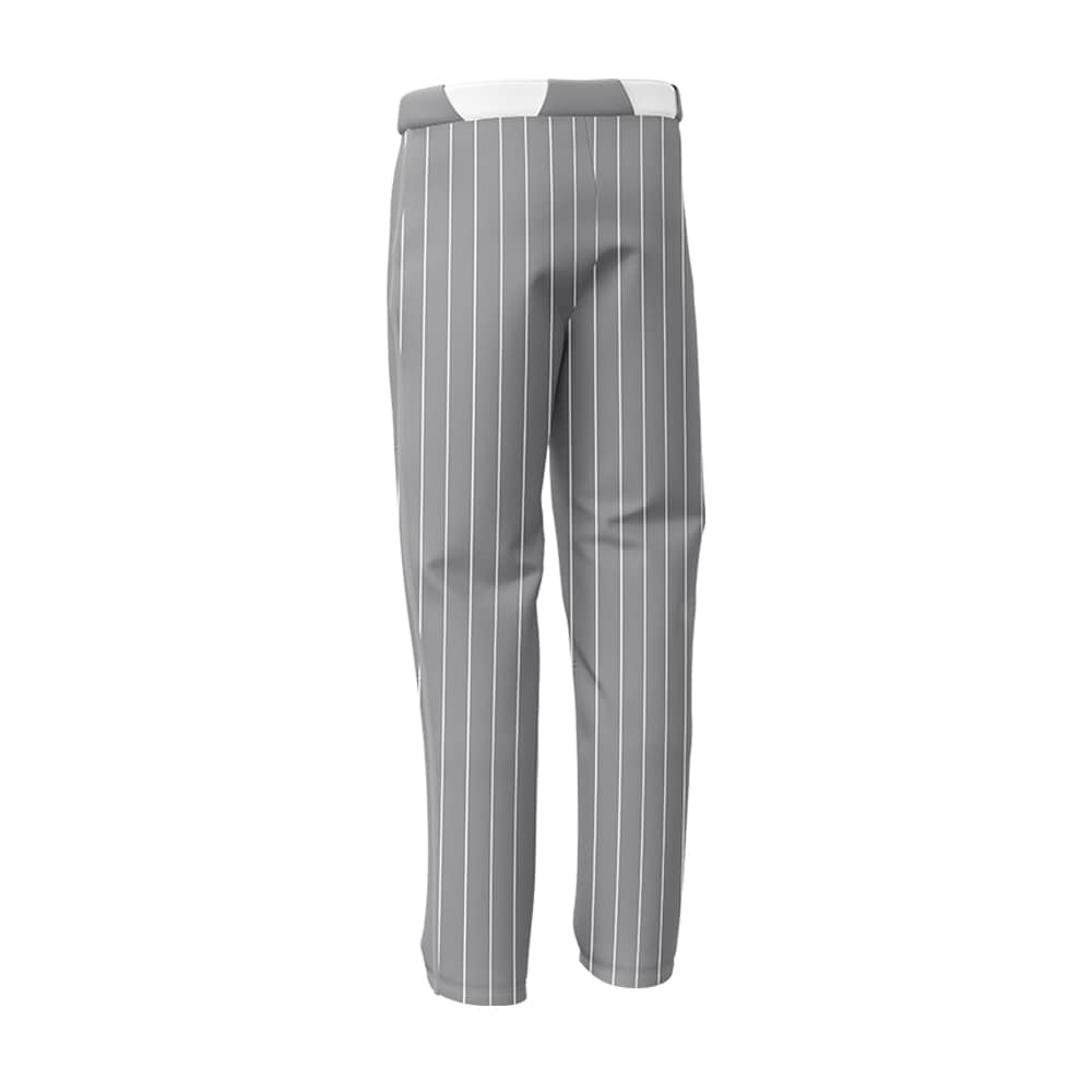 Custom Dark Grey White Pinestripe Stretch Practice Loose-fit Baseball Pants