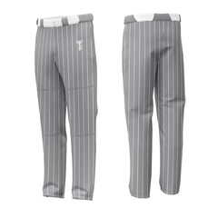 Custom Dark Grey White Pinestripe Stretch Practice Loose-fit Baseball Pants