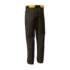 Custom Black Yellow Pinestripe Stretch Practice Loose-fit Baseball Pants