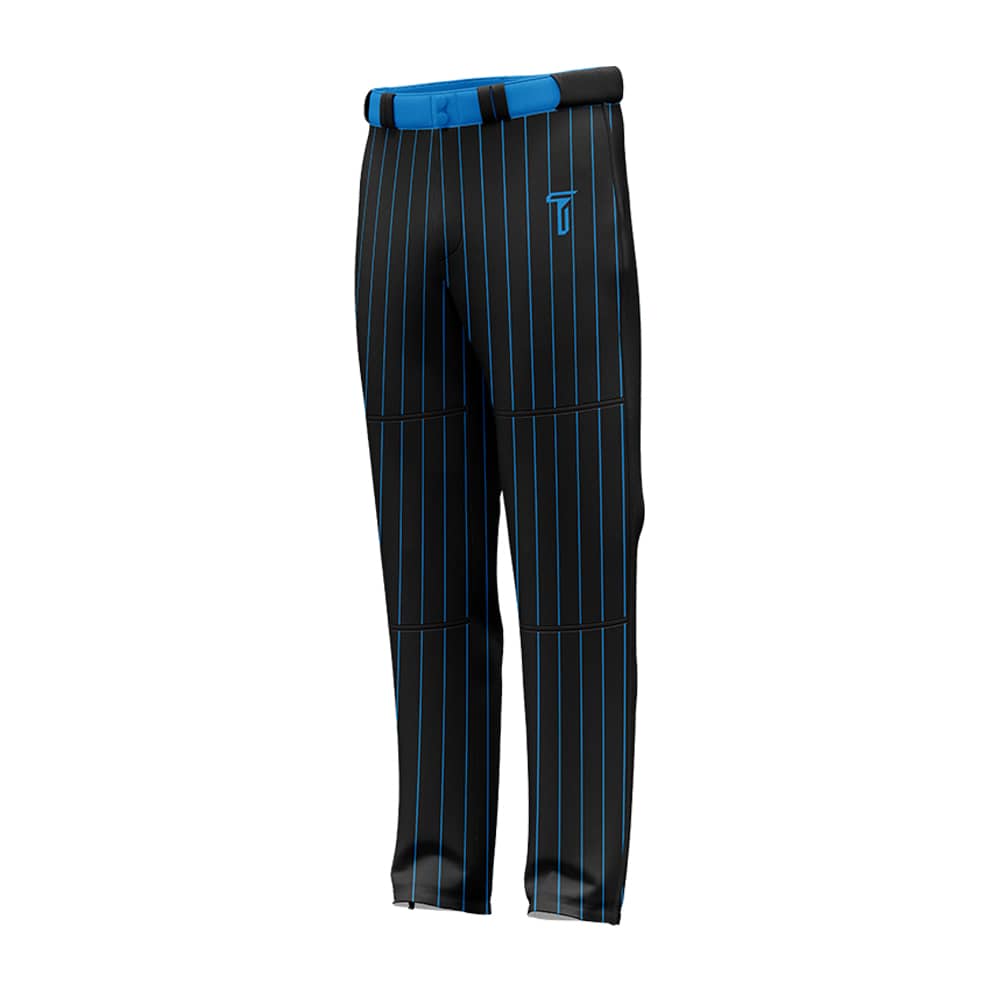 Custom Black Blue Pinestripe Stretch Practice Loose-fit Baseball Pants