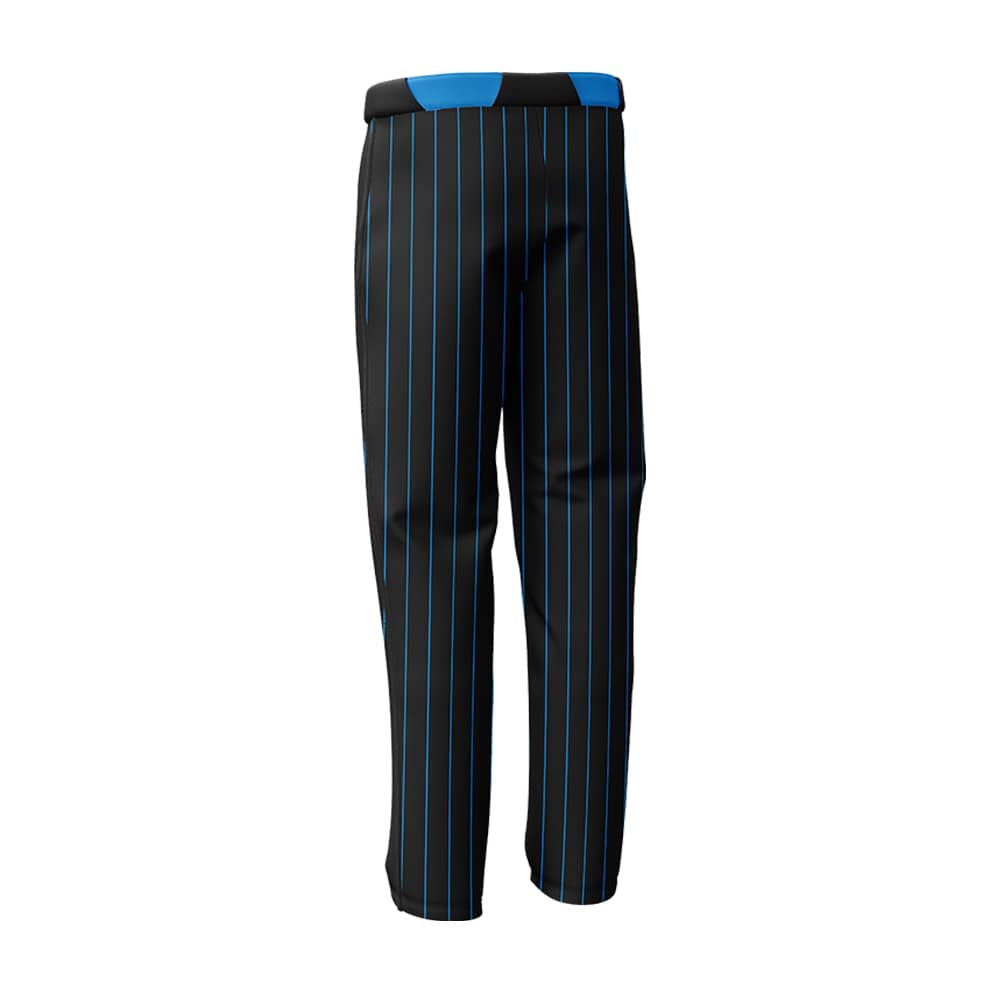 Custom Black Blue Pinestripe Stretch Practice Loose-fit Baseball Pants