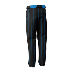 Custom Black Blue Pinestripe Stretch Practice Loose-fit Baseball Pants