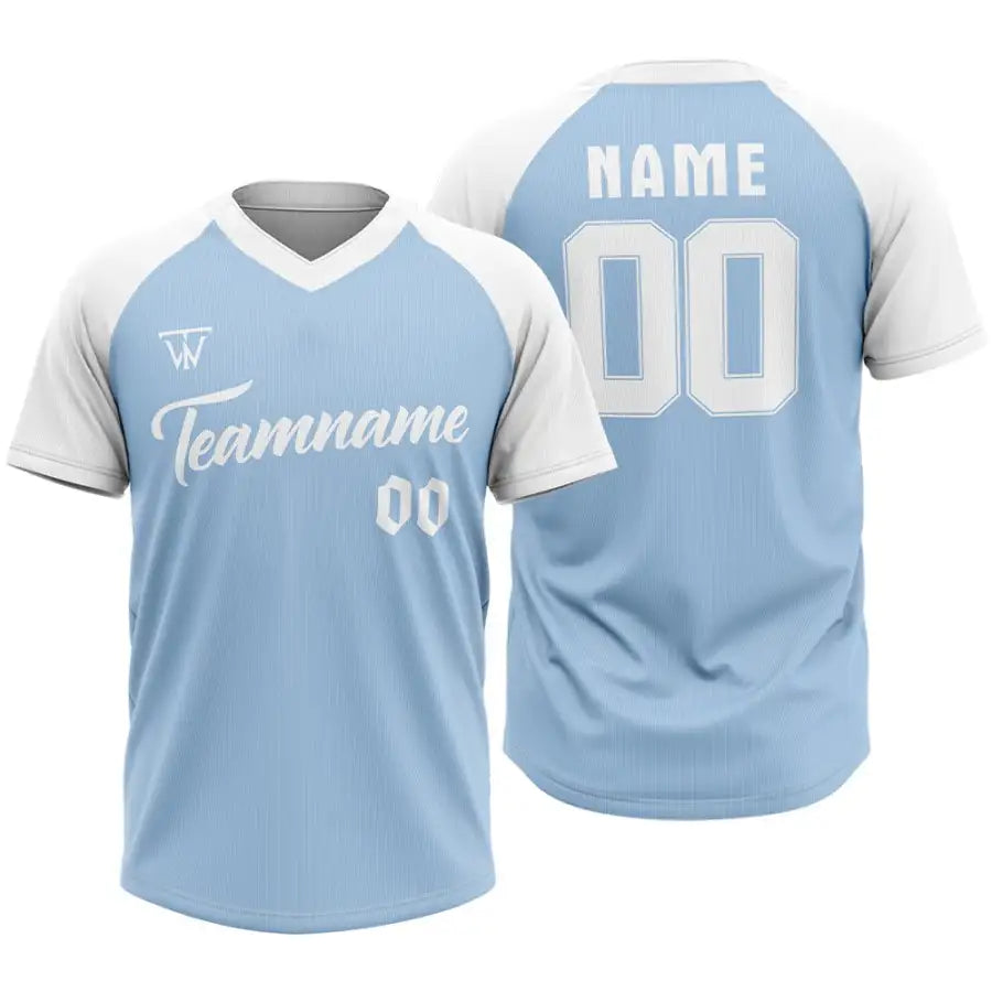 Custom Blue-White Split Throwback Baseball Jersey