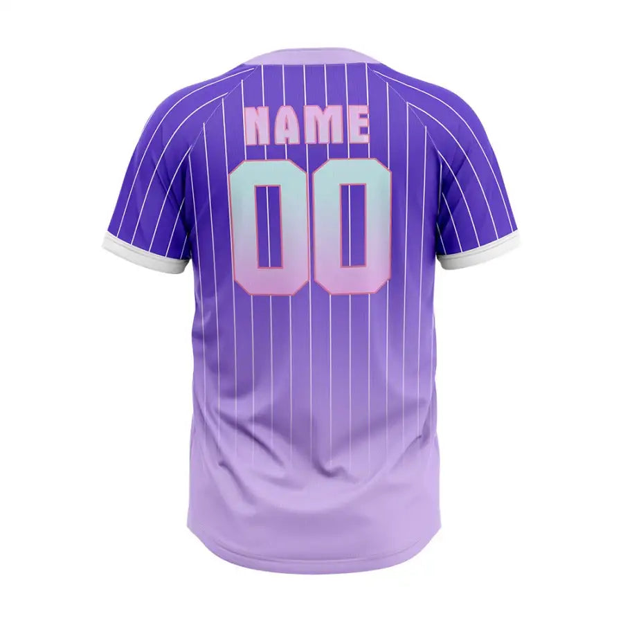 Custom Purple Gradient Pinstripe Throwback Baseball Jersey