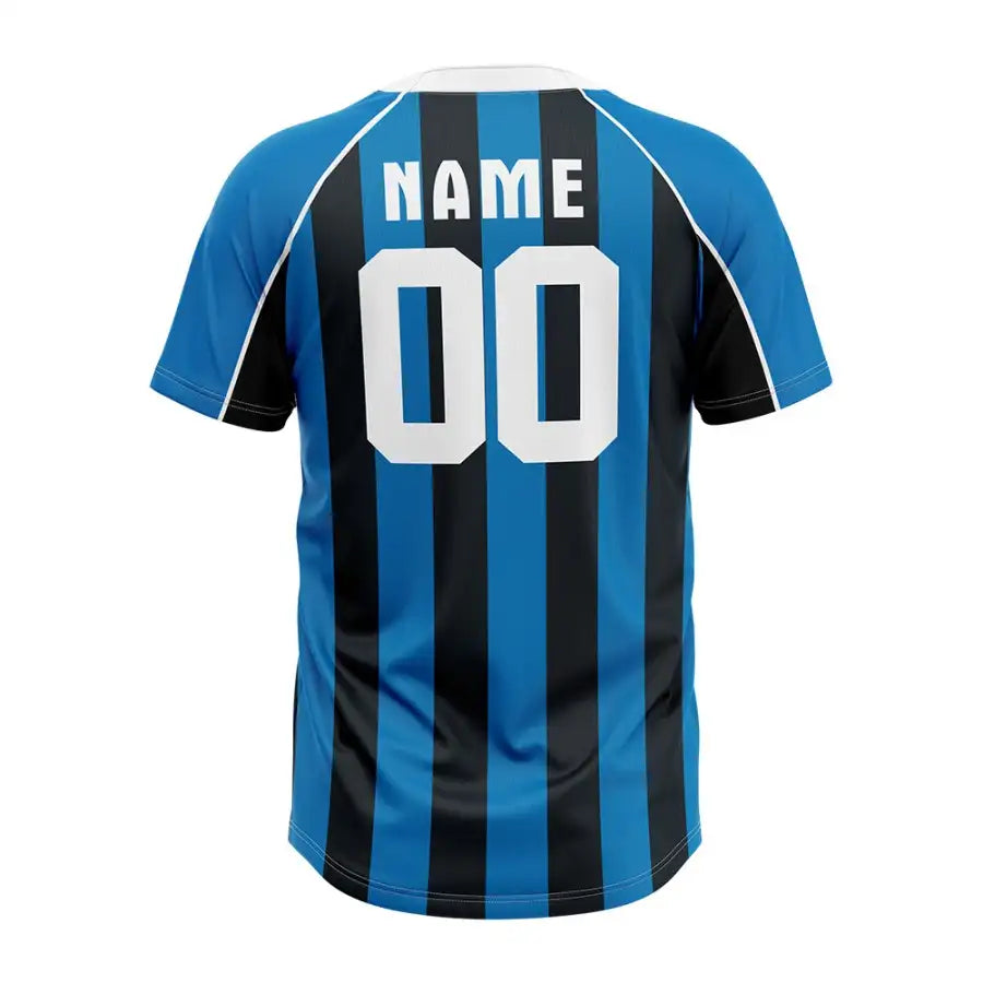Custom Blue-Black Stripe Throwback Baseball Jersey