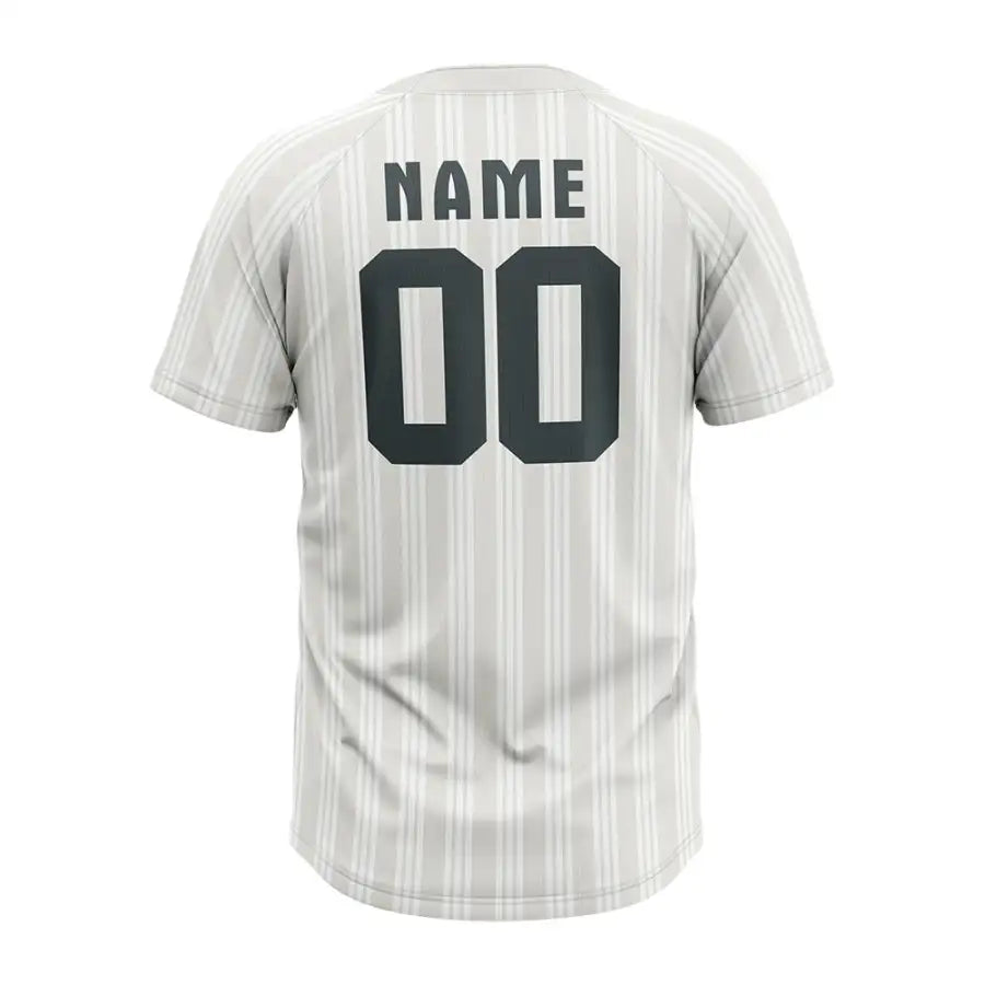 Custom White-Grey Stripe Throwback Baseball Jersey