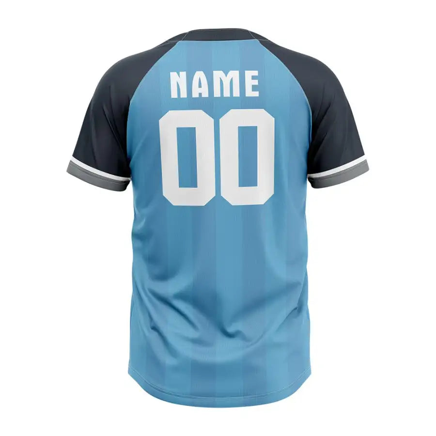 Custom Blue-Grey Stripe Throwback Baseball Jersey