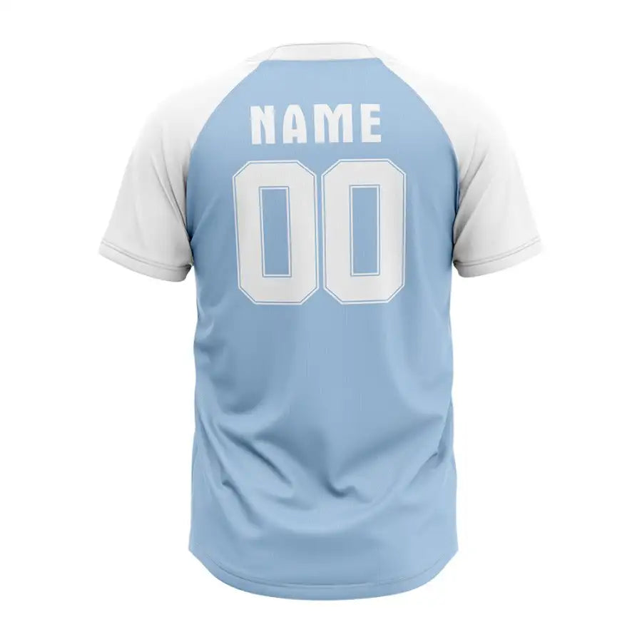 Custom Blue-White Split Throwback Baseball Jersey