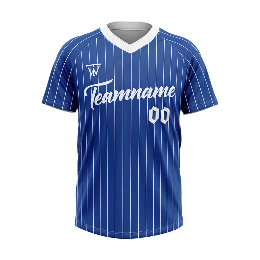 Custom Blue-White Pinstripe Throwback Baseball Jersey
