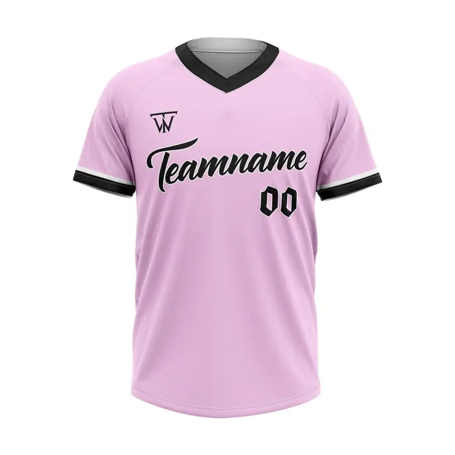 Custom Black-Pink Throwback Baseball Jersey