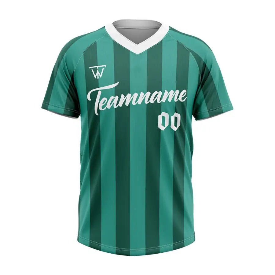 Custom Green Stripe Throwback Baseball Jersey
