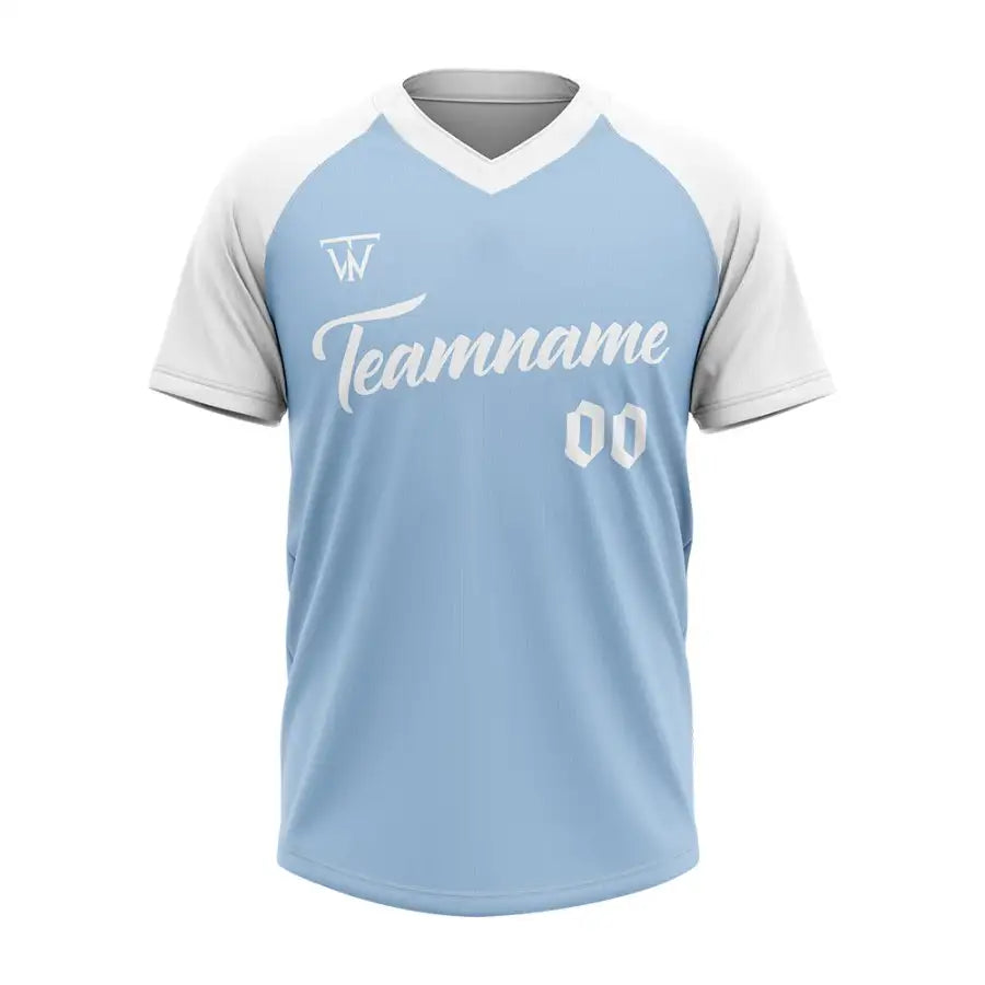 Custom Blue-White Split Throwback Baseball Jersey