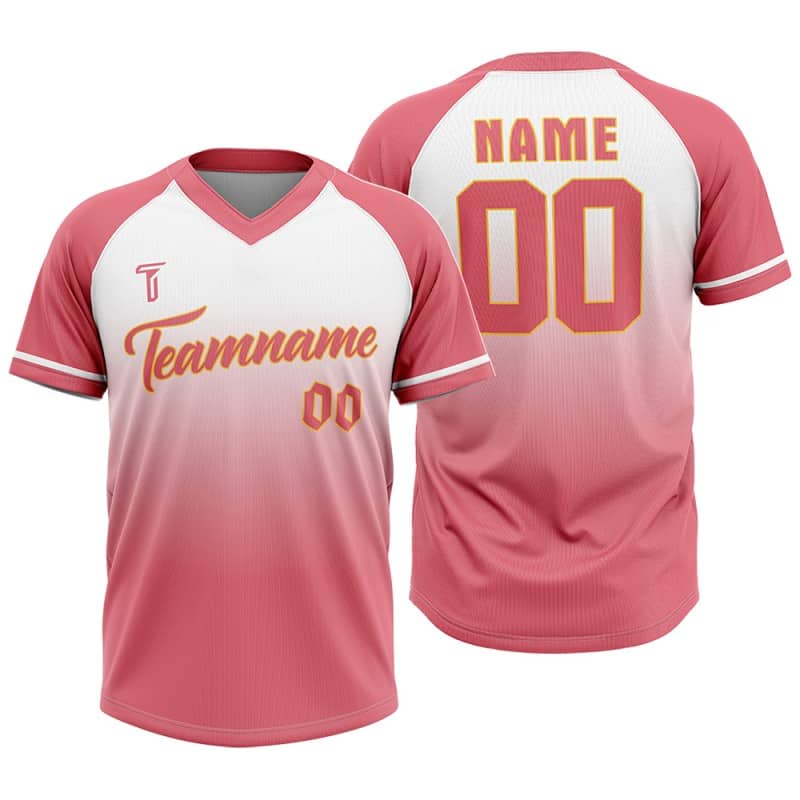 Custom Red Gradient Authentic V Neck Throwback Baseball Jersey