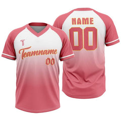 Custom Red Gradient Authentic V Neck Throwback Baseball Jersey