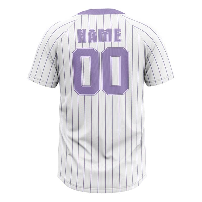 Custom White Purple Pinstripes Authentic V Neck Throwback Baseball Jersey
