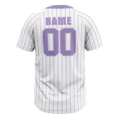 Custom White Purple Pinstripes Authentic V Neck Throwback Baseball Jersey