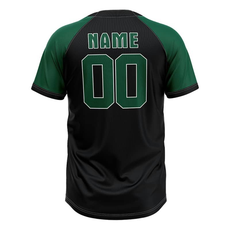 Custom Green Black Colorblock Authentic V Neck Throwback Baseball Jersey