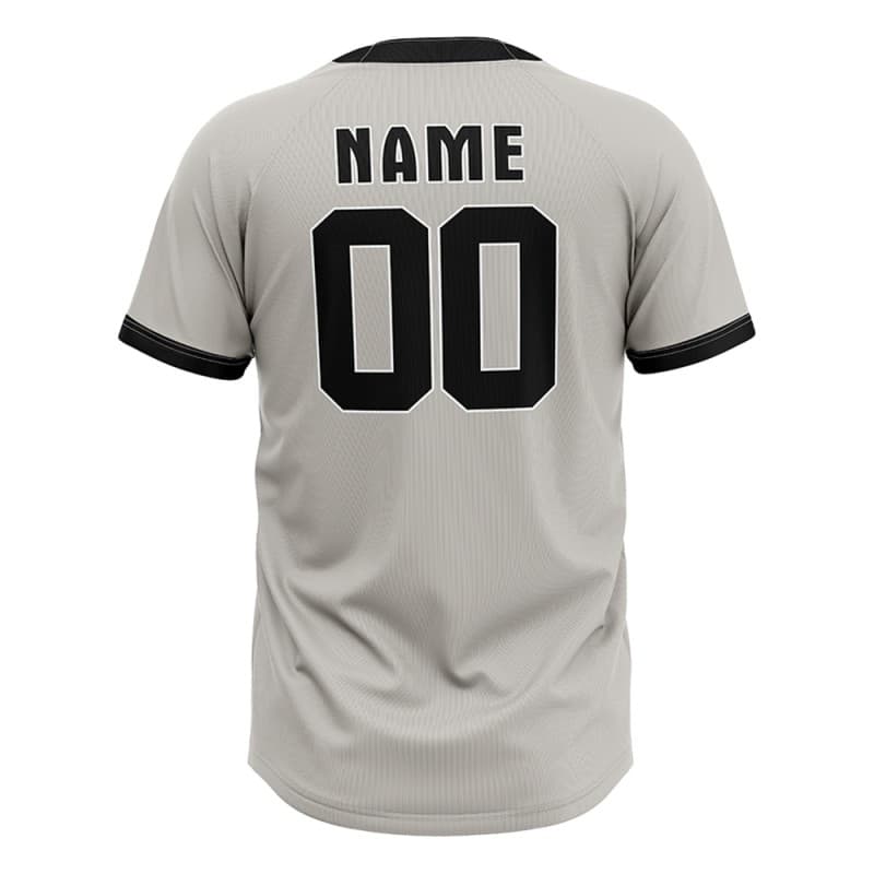 Custom Grey White Colorblock Authentic V Neck Throwback Baseball Jersey