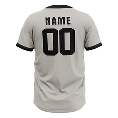 Custom Grey White Colorblock Authentic V Neck Throwback Baseball Jersey