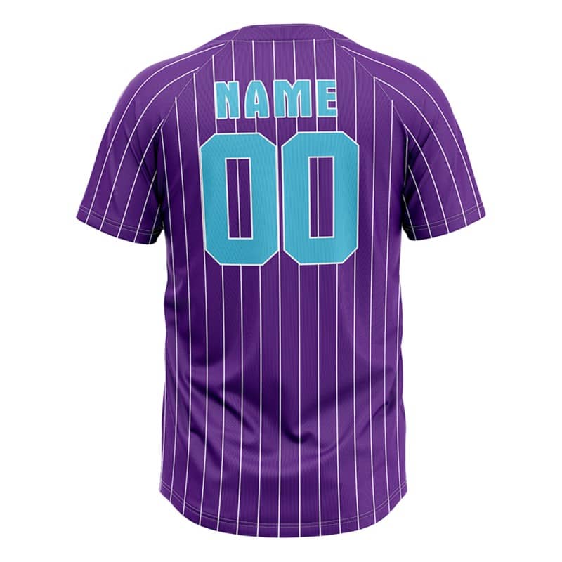 Custom Purple White Pinstripes Authentic V Neck Throwback Baseball Jersey