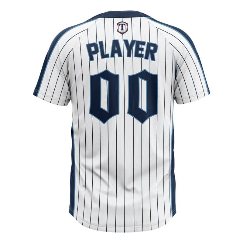 Custom White Black Pinstripes Authentic V Neck Throwback Baseball Jersey