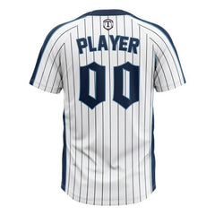 Custom White Black Pinstripes Authentic V Neck Throwback Baseball Jersey