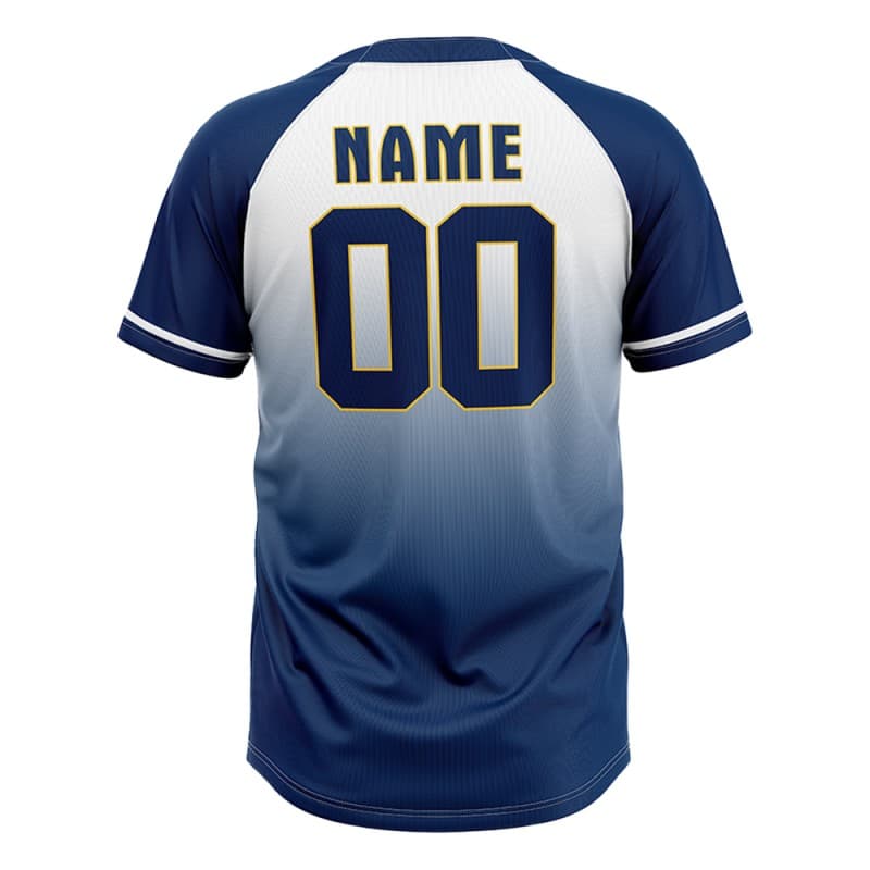 Custom Blue Gradient Authentic V Neck Throwback Baseball Jersey