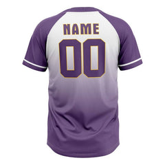 Custom Purple Gradient Authentic V Neck Throwback Baseball Jersey
