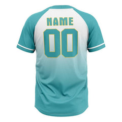Custom Green Gradient Authentic V Neck Throwback Baseball Jersey