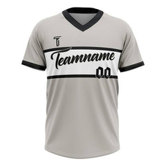 Custom Grey White Colorblock Authentic V Neck Throwback Baseball Jersey