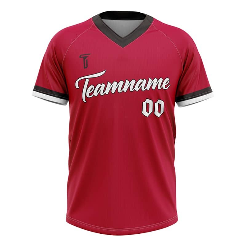Custom Maroon White-Black Authentic V Neck Throwback Baseball Jersey