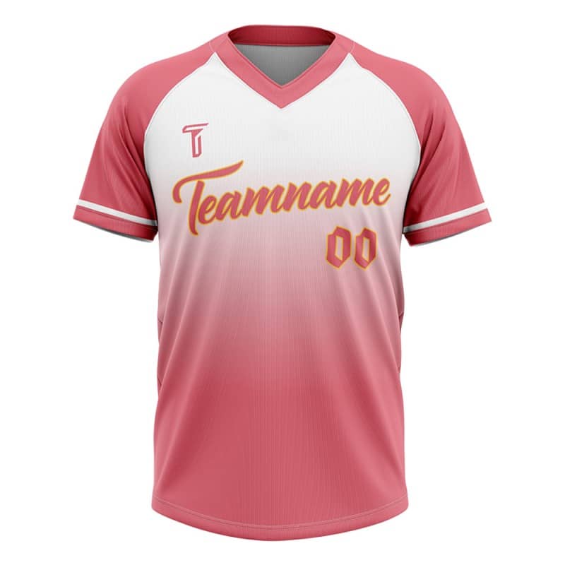 Custom Red Gradient Authentic V Neck Throwback Baseball Jersey