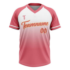 Custom Red Gradient Authentic V Neck Throwback Baseball Jersey