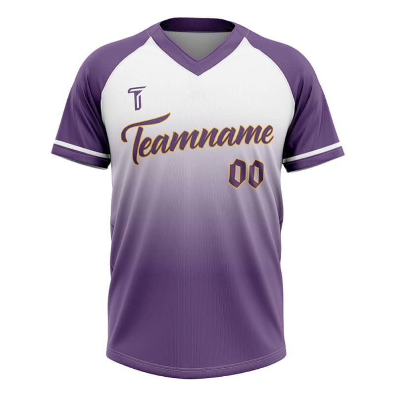 Custom Purple Gradient Authentic V Neck Throwback Baseball Jersey