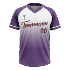 Custom Purple Gradient Authentic V Neck Throwback Baseball Jersey