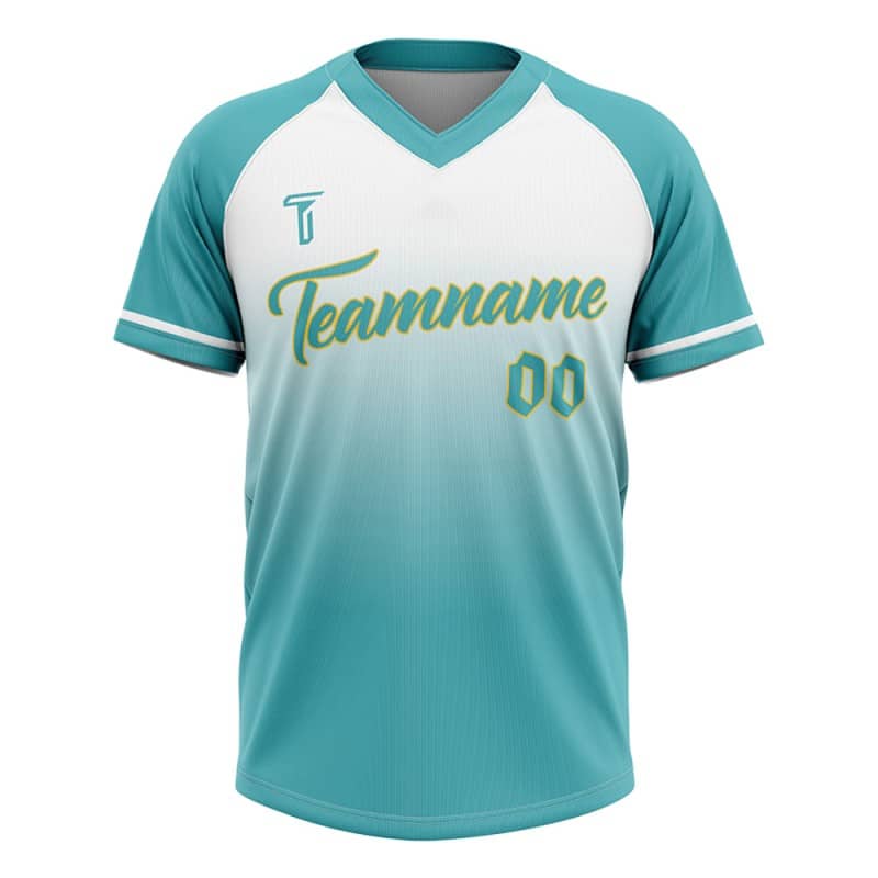 Custom Green Gradient Authentic V Neck Throwback Baseball Jersey