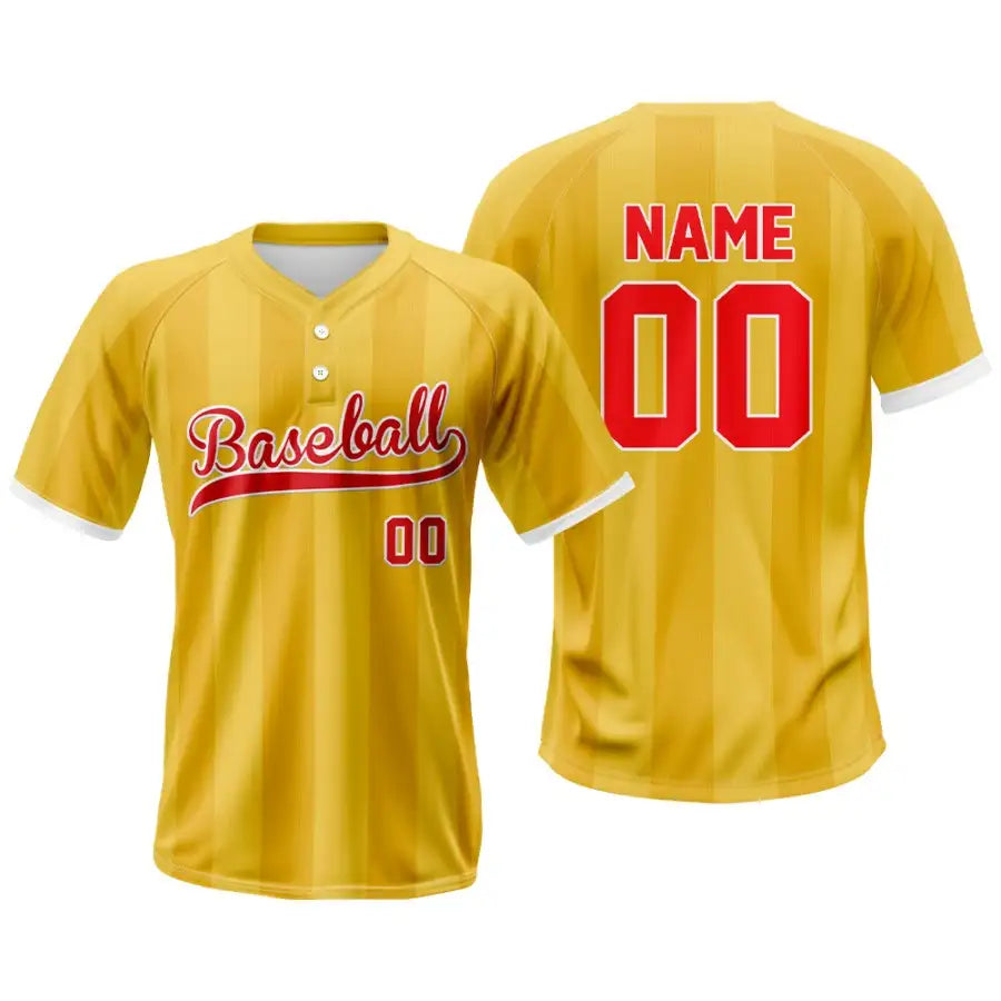 Custom Corn Stripe Two-Button Baseball Jersey