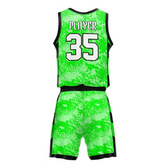 Neon Camo Adult Youth Basketball Jersey Set 3D back