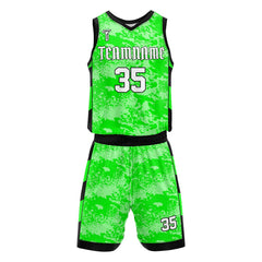 Neon Camo Adult Youth Basketball Jersey Set 3D front