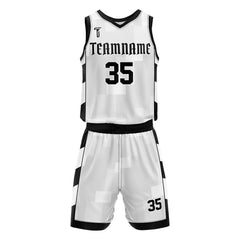 Monochrome Adult Youth Basketball Jersey Set 3D front